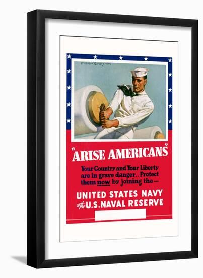 Arise Americans Navy Recruitment Poster-McClelland Barclay-Framed Giclee Print