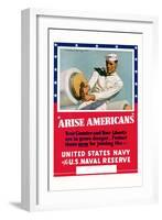 Arise Americans Navy Recruitment Poster-McClelland Barclay-Framed Giclee Print