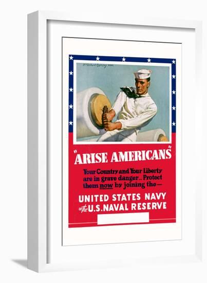 Arise Americans Navy Recruitment Poster-McClelland Barclay-Framed Giclee Print