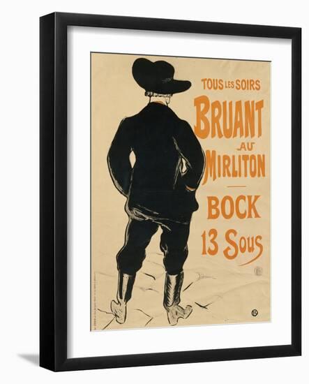 Aristide Bruant, 1893-Henri de Toulouse-Lautrec-Framed Giclee Print