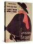 Aristide Bruant Dans Son Cabaret, 1893 (Colour Litho)-Henri de Toulouse-Lautrec-Stretched Canvas