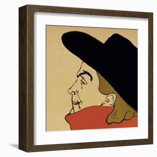 Aristide Bruant (detail)-Henri de Toulouse-Lautrec-Framed Art Print