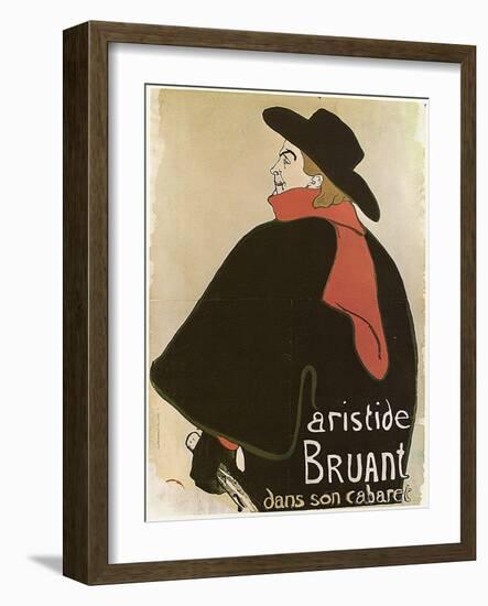 'Aristide Bruant in His Cabaret', (Poster), 1893-Henri de Toulouse-Lautrec-Framed Giclee Print