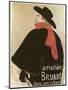 'Aristide Bruant in His Cabaret', (Poster), 1893-Henri de Toulouse-Lautrec-Mounted Giclee Print