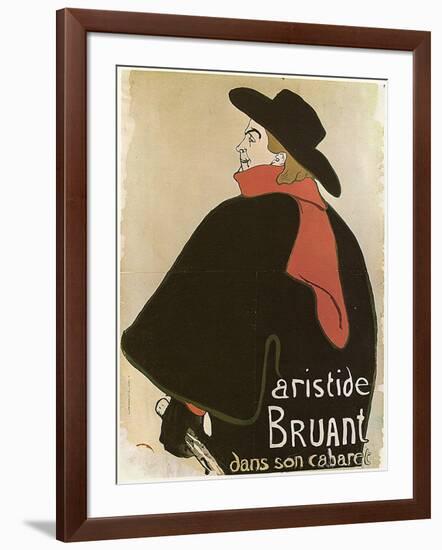 'Aristide Bruant in His Cabaret', (Poster), 1893-Henri de Toulouse-Lautrec-Framed Giclee Print