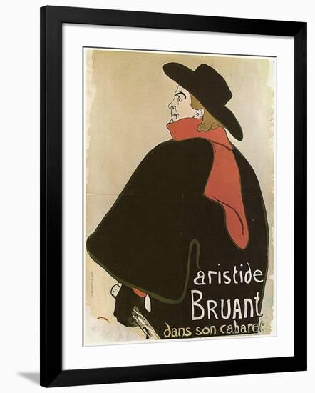 'Aristide Bruant in His Cabaret', (Poster), 1893-Henri de Toulouse-Lautrec-Framed Giclee Print