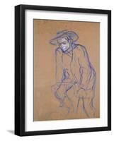 Aristide Bruant on a Bicycle, 1896-Henri de Toulouse-Lautrec-Framed Giclee Print