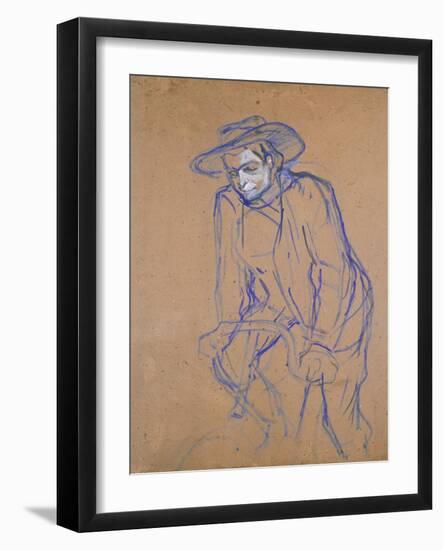 Aristide Bruant on a Bicycle, 1896-Henri de Toulouse-Lautrec-Framed Giclee Print
