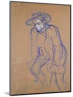 Aristide Bruant on a Bicycle, 1896-Henri de Toulouse-Lautrec-Mounted Giclee Print