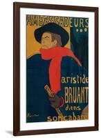 Aristide Bruant, Singer and Composer, at Les Ambassadeurs on the Champs Elysees, Paris, 1892-Henri de Toulouse-Lautrec-Framed Giclee Print