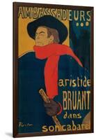 Aristide Bruant, Singer and Composer, at Les Ambassadeurs on the Champs Elysees, Paris, 1892-Henri de Toulouse-Lautrec-Framed Giclee Print