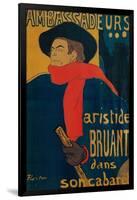 Aristide Bruant, Singer and Composer, at Les Ambassadeurs on the Champs Elysees, Paris, 1892-Henri de Toulouse-Lautrec-Framed Giclee Print