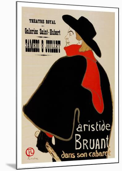 Aristide Bruant-Henri de Toulouse-Lautrec-Mounted Art Print