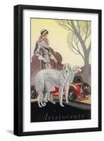 Aristocrats - Lady with a Brace of Borzois-null-Framed Art Print