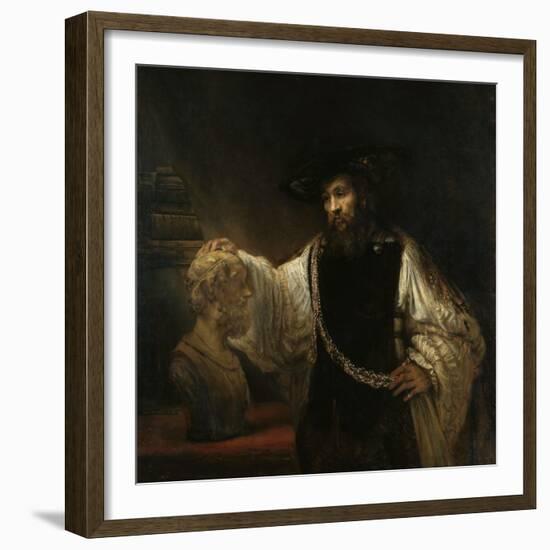 Aristotle (384-322 BC) with a Bust of Homer, 1653-Rembrandt van Rijn-Framed Giclee Print