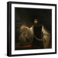 Aristotle (384-322 BC) with a Bust of Homer, 1653-Rembrandt van Rijn-Framed Giclee Print