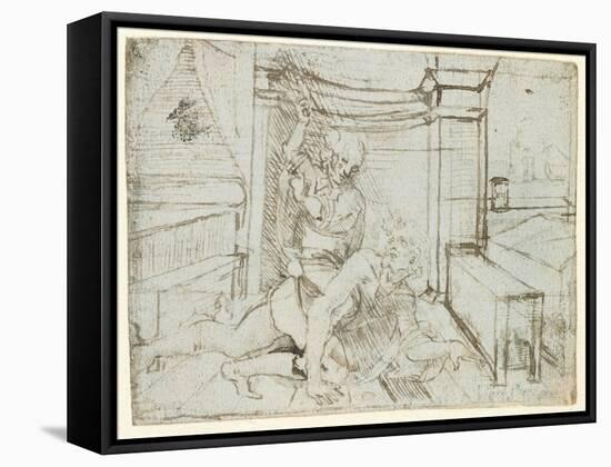 Aristotle and Phyllis-Leonardo da Vinci-Framed Stretched Canvas