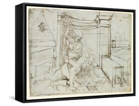 Aristotle and Phyllis-Leonardo da Vinci-Framed Stretched Canvas