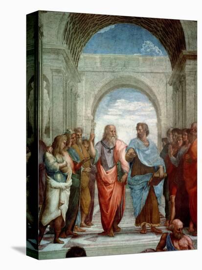 Aristotle and Plato: Detail from the School of Athens in the Stanza Della Segnatura, 1510-11-Raphael-Stretched Canvas