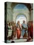 Aristotle and Plato: Detail from the School of Athens in the Stanza Della Segnatura, 1510-11-Raphael-Stretched Canvas