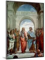 Aristotle and Plato: Detail from the School of Athens in the Stanza Della Segnatura, 1510-11-Raphael-Mounted Premium Giclee Print