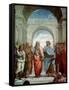 Aristotle and Plato: Detail from the School of Athens in the Stanza Della Segnatura, 1510-11-Raphael-Framed Stretched Canvas