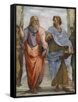 Aristotle and Plato: Detail of School of Athens, 1510-11 (Fresco) (Detail of 472)-Raphael-Framed Stretched Canvas