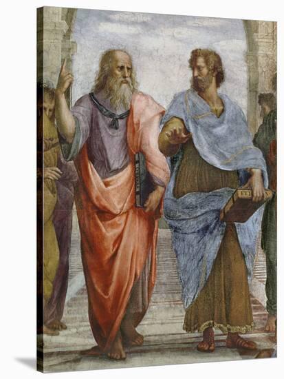 Aristotle and Plato: Detail of School of Athens, 1510-11 (Fresco) (Detail of 472)-Raphael-Stretched Canvas