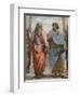 Aristotle and Plato: Detail of School of Athens, 1510-11 (Fresco) (Detail of 472)-Raphael-Framed Premium Giclee Print