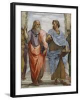 Aristotle and Plato: Detail of School of Athens, 1510-11 (Fresco) (Detail of 472)-Raphael-Framed Giclee Print