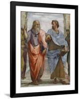Aristotle and Plato: Detail of School of Athens, 1510-11 (Fresco) (Detail of 472)-Raphael-Framed Giclee Print