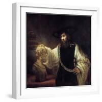 Aristotle before the Bust of Homer, 1653-Rembrandt van Rijn-Framed Giclee Print