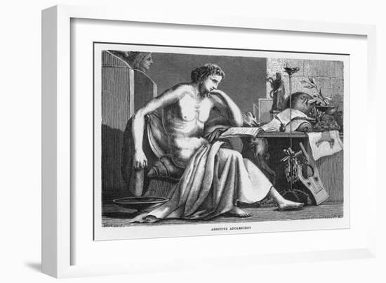 Aristotle Greek Philosopher as a Young Man Reading at His Desk-C. Laplante-Framed Art Print