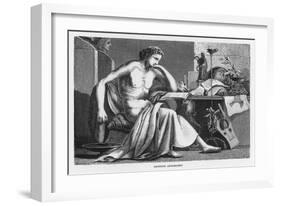 Aristotle Greek Philosopher as a Young Man Reading at His Desk-C. Laplante-Framed Art Print