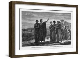 Aristotle Leaving Athens with His Followers Having Been Wrongly Accused of Impiety-Jan Verhas-Framed Art Print