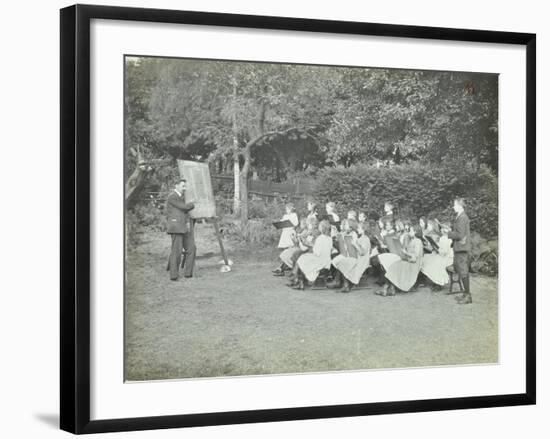 Arithmetic Lesson in the Garden, Birley House Open Air School, London, 1908-null-Framed Photographic Print