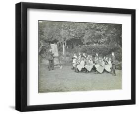 Arithmetic Lesson in the Garden, Birley House Open Air School, London, 1908-null-Framed Photographic Print