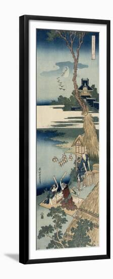 Ariwara no narihira, from the series 'Shika Shashin Kyo' (Imagery of the Poets)-Katsushika Hokusai-Framed Premium Giclee Print