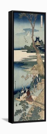 Ariwara no narihira, from the series 'Shika Shashin Kyo' (Imagery of the Poets)-Katsushika Hokusai-Framed Stretched Canvas