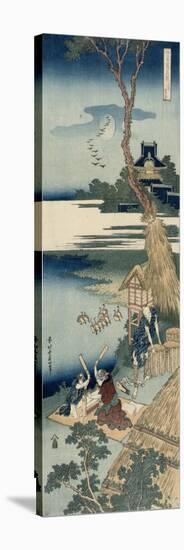 Ariwara no narihira, from the series 'Shika Shashin Kyo' (Imagery of the Poets)-Katsushika Hokusai-Stretched Canvas