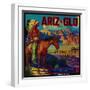 Ariz-Glo Orange Label - Mesa, AZ-Lantern Press-Framed Art Print