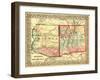 Arizona and New Mexico - Panoramic Map and New Mexico-Lantern Press-Framed Art Print