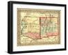 Arizona and New Mexico - Panoramic Map and New Mexico-Lantern Press-Framed Art Print