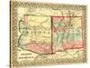 Arizona and New Mexico - Panoramic Map and New Mexico-Lantern Press-Stretched Canvas