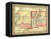 Arizona and New Mexico - Panoramic Map and New Mexico-Lantern Press-Framed Stretched Canvas