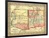 Arizona and New Mexico - Panoramic Map and New Mexico-Lantern Press-Framed Art Print