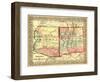 Arizona and New Mexico - Panoramic Map and New Mexico-Lantern Press-Framed Art Print