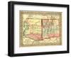 Arizona and New Mexico - Panoramic Map and New Mexico-Lantern Press-Framed Art Print