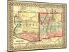 Arizona and New Mexico - Panoramic Map and New Mexico-Lantern Press-Mounted Art Print