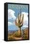 Arizona - Bicycling Scene-Lantern Press-Framed Stretched Canvas